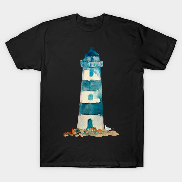 Watercolor Lighthouse T-Shirt by emrdesigns